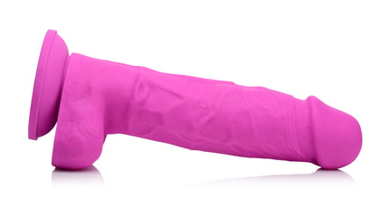 Power Pecker 7 Inch Silicone Dildo With Balls - Pink