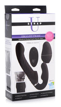 Ergo-fit Twist Inflatable Vibrating Silicone Strapless Strap-on - Black