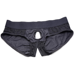 Lace Envy Black Crotchless Panty Harness - 3xl