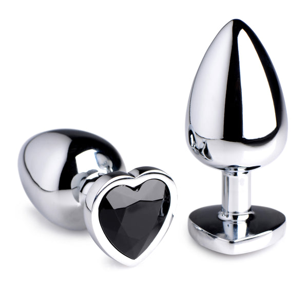 Black Heart Gem Anal Plug - Large