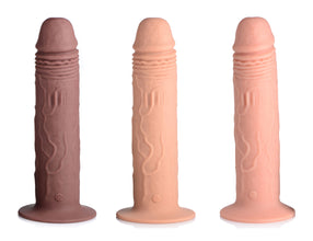 7x Remote Control Vibrating And Thumping Dildo - Dark