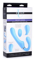10x Vibrating Silicone Strapless Strap-on - Blue
