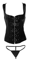 Lace-up Corset And Thong - Large