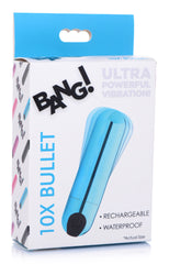 10x Rechargeable Vibrating Metallic Bullet - Blue