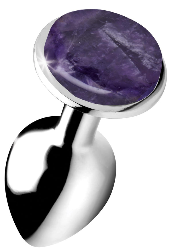 Genuine Amethyst Gemstone Anal Plug - Small