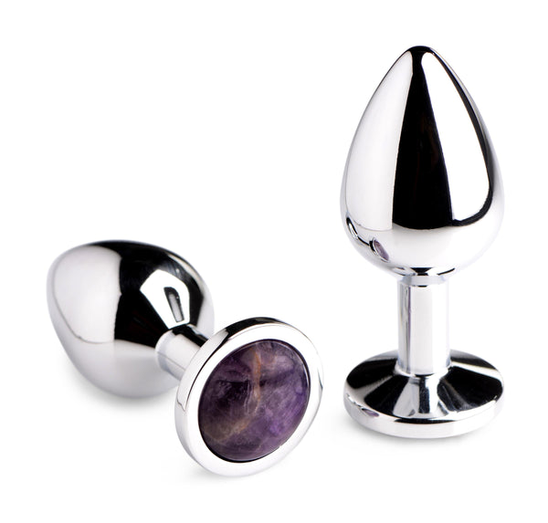 Genuine Amethyst Gemstone Anal Plug - Small