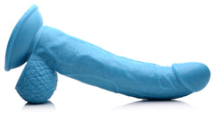 7.5 Inch Dildo With Balls - Blue