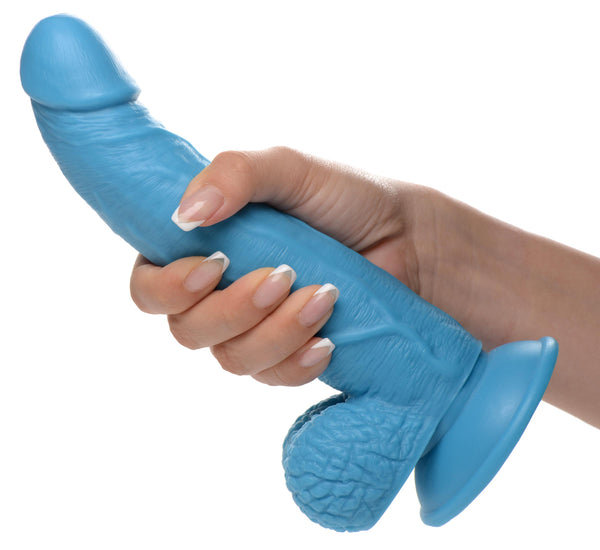 7.5 Inch Dildo With Balls - Blue