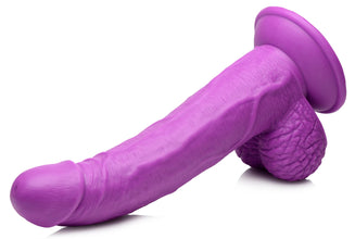 7.5 Inch Dildo With Balls - Purple