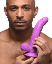 7.5 Inch Dildo With Balls - Purple