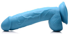 8.25 Inch Dildo With Balls - Blue