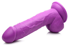 8.25 Inch Dildo With Balls - Purple