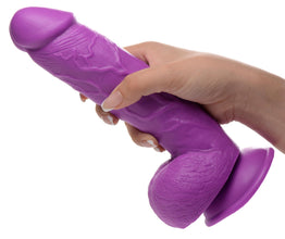 8.25 Inch Dildo With Balls - Purple