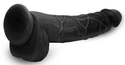 Hung Harry 11.75 Inch Dildo With Balls - Black