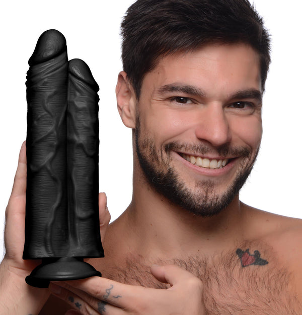 Double Stuffer 10 Inch Dildo - Black