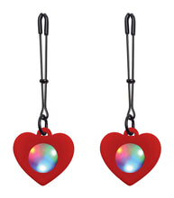 Silicone Light Up Heart Tweezer Nipple Clamps