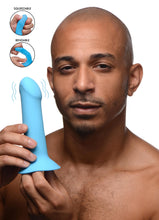 10x Squeezable Vibrating Dildo - Blue