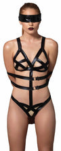 3 Piece Wet Look Bondage G-string Teddy With Restraints