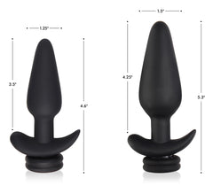 Interchangeable 10x Vibrating Silicone Anal Plug With Remote - Small