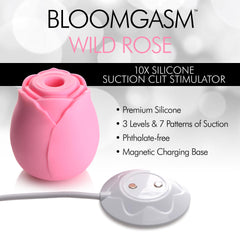 Bloomgasm Wild Rose 10x Suction Clit Stimulator - Pink