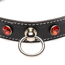 Rhinestone Choker With O-ring - Red