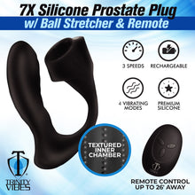 7x Silicone Prostate Plug With Ball Stretcher And Remote