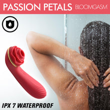 Passion Petals 10x Silicone Suction Rose Vibrator - Red