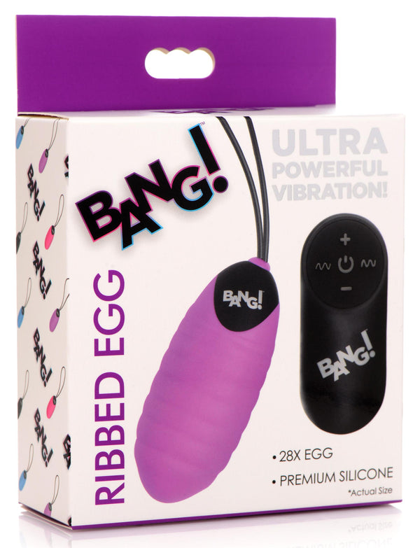 28x Ribbed Silicone Vibrating Egg With Remote Control