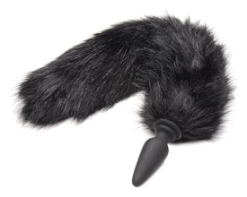 Small Anal Plug With Interchangeable Fox Tail - Black