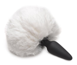 Large Anal Plug With Interchangeable Bunny Tail - White