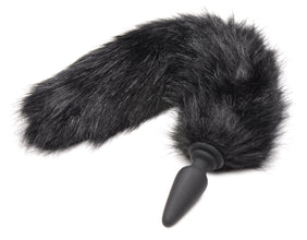 Large Anal Plug With Interchangeable Fox Tail - Black