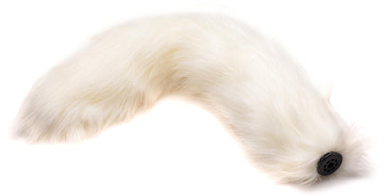 Large Anal Plug With Interchangeable Fox Tail - White