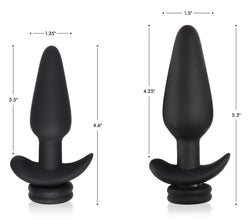 Small Vibrating Anal Plug With Interchangeable Fox Tail - Black