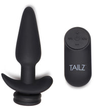 Large Vibrating Anal Plug With Interchangeable Bunny Tail - Black