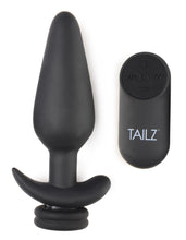 Large Vibrating Anal Plug With Interchangeable Fox Tail - Black