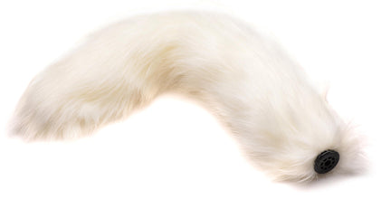 Large Vibrating Anal Plug With Interchangeable Fox Tail - White