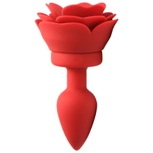 28x Silicone Vibrating Rose Anal Plug With Remote - Small