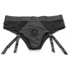 Laced Seductress Crotchless Panty Harness With Garter Straps - Lxl