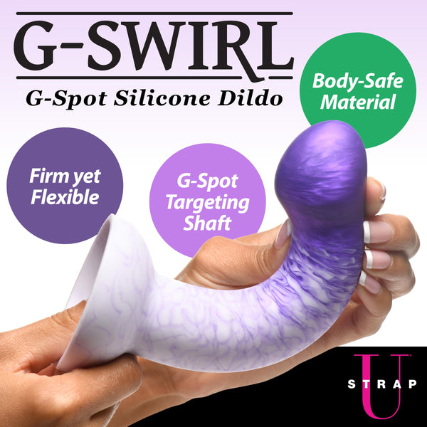 G-swirl G-spot Silicone Dildo - Purple