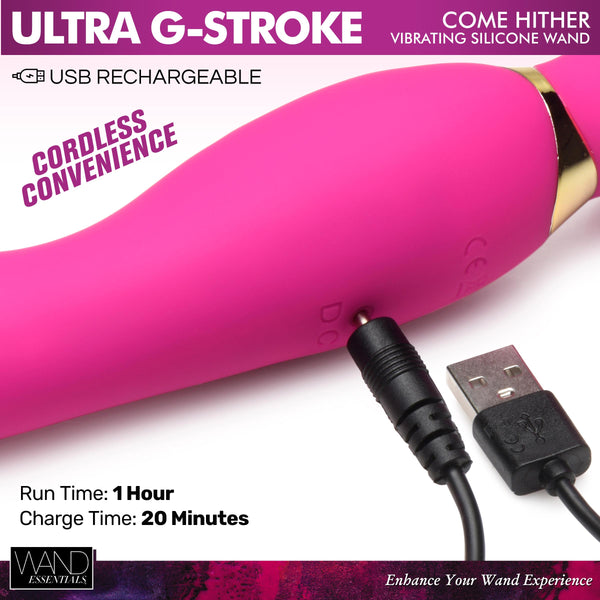 Ultra G-stroke Come Hither Vibrating Silicone Wand