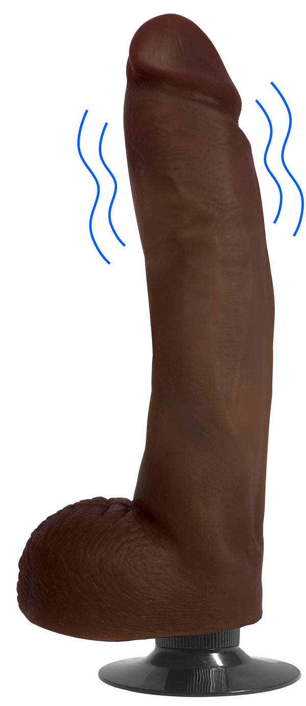 Jock Dark Vibrating Dildo With Balls - 10 Inch