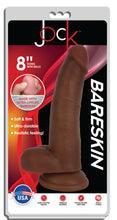 Jock Dark Bareskin Dildo With Balls - 8 Inch