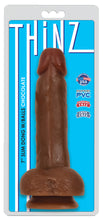 Thinz 7 Inch Slim Dildo With Balls - Dark