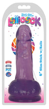 6 Inch Slim Stick With Balls Grape Ice Dildo