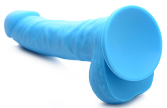 7 Inch Silicone Dildo With Balls - Berry