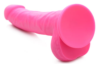 7 Inch Silicone Dildo With Balls - Cherry