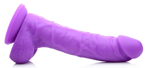 7 Inch Silicone Dildo With Balls - Grape