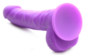 7 Inch Silicone Dildo With Balls - Grape