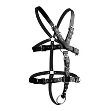 The Strict Leather Body Harness With Cock Ring - Medium Large