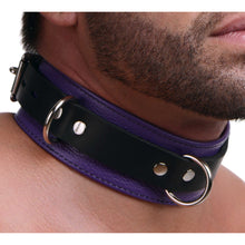 Strict Leather Deluxe Locking Collar - Purple And Black